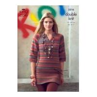 king cole ladies tops riot knitting pattern 3316 dk