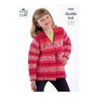 King Cole Childrens Cardigans Splash Knitting Pattern 3244 DK