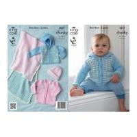King Cole Baby Jackets, Blanket & Hat Big Value Knitting Pattern 3857 Chunky