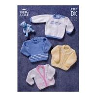 King Cole Baby Sweaters & Cardigans Big Value Knitting Pattern 2909 DK