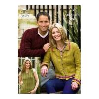 King Cole Ladies & Mens Sweater, Slipover & Jacket Merino Knitting Pattern 3128 DK