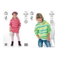 King Cole Childrens Sweater Dress & Hoodie Splash Knitting Pattern 4118 DK