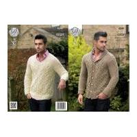 King Cole Mens Sweater & Cardigan Fashion Knitting Pattern 4240 Aran