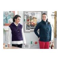 king cole ladies sweater hooded waistcoat florence knitting pattern 42 ...