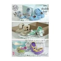 King Cole Baby Shoes Cherish Crochet Pattern 4492 DK