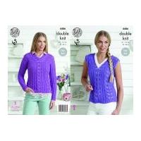 King Cole Ladies Sweater & Top Bamboo Cotton Knitting Pattern 4486 DK