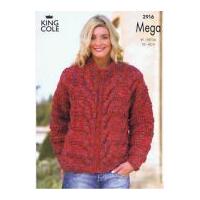 King Cole Ladies Sweater Knitting Pattern 2916 Super Chunky