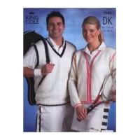 King Cole Ladies & Mens Sports Cardigan & Slipover Knitting Pattern 2941 DK