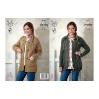 King Cole Ladies Jackets New Magnum Knitting Pattern 4721 Chunky