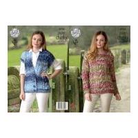 King Cole Ladies Sweater & Waistcoat Big Value Knitting Pattern 4754 Super Chunky