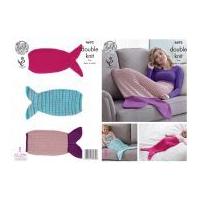 King Cole Baby, Girls & Ladies Mermaid Blankets Knitting Pattern 4692 DK