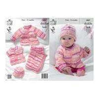 King Cole Baby Blanket, Jacket, Cardigan & Hat Cherish Knitting Pattern 4007 DK