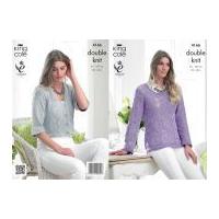 King Cole Ladies Sweater & Cardigan Smooth Knitting Pattern 4166 DK