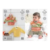 King Cole Baby Sweaters & Tank Top Cherish Knitting Pattern 4201 DK