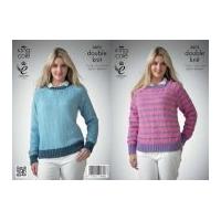 King Cole Ladies Sweaters Galaxy Knitting Pattern 3872 DK