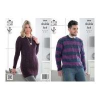 King Cole Ladies & Mens Sweater & Tunic Moods Knitting Pattern 3930 DK