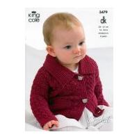 King Cole Baby Cardigan, Sweaters & Waistcoat Comfort Crochet Pattern 3479 DK