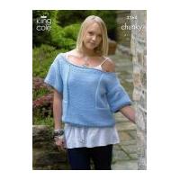King Cole Ladies Sweater & Top Merino Blend Knitting Pattern 3264 Chunky