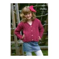 King Cole Childrens Cardigan & Gilet Magnum Knitting Pattern 3269 Chunky