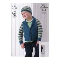 King Cole Childrens Cardigans & Hats Pricewise Knitting Pattern 3711 DK