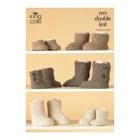 King Cole Family Hug Slipper Boots Baby Alpaca Knitting Pattern 3275 DK