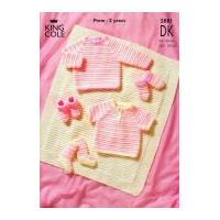 King Cole Baby Sweaters, Blanket & Accessories Big Value Knitting Pattern 2881 DK