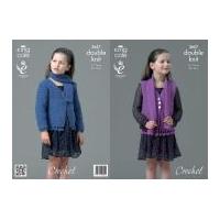 king cole girls cardigan waistcoat scarf smooth crochet pattern 3657 d ...