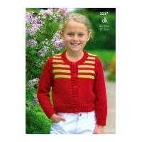 king cole childrens cardigan top knitting pattern 3237 dk