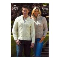 King Cole Ladies & Mens Jackets Fashion Knitting Pattern 2875 Aran