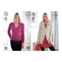 King Cole Ladies Jacket & Sweater Moods Knitting Pattern 3933 DK