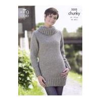 King Cole Ladies Sweaters Big Value Knitting Pattern 3252 Chunky