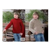 King Cole Boys Sweaters Big Value Knitting Pattern 3824 Super Chunky
