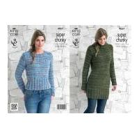 King Cole Ladies Sweaters Gypsy Knitting Pattern 4067 Super Chunky