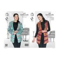 King Cole Ladies Jacket & Waistcoat Bamboozle Knitting Pattern 4043 Chunky