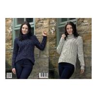 King Cole Ladies Sweaters Knitting Pattern 4035 Chunky