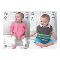 King Cole Baby Angel Top & Pullover Comfort Knitting Pattern 3986 DK, 4 Ply