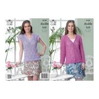 king cole ladies cardigan top cottonsoft knitting pattern 4159 dk