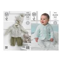 King Cole Baby Jacket & Hat Smarty Baby Knitting Pattern 4318 DK