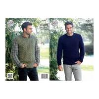 King Cole Mens Sweater & Slipover New Magnum Knitting Pattern 4282 Chunky