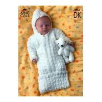 King Cole Baby Jacket, Sweater & Sleeping Bag Big Value Knitting Pattern 2766 DK