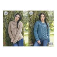 King Cole Ladies Sweaters Big Value Knitting Pattern 4360 Super Chunky