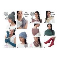 King Cole Ladies Hats, Scarf, Neck Warmers, Gloves & Fingerless Gloves Baby Alpaca Knitting Pattern 4369 DK