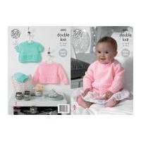King Cole Baby Sweaters & Hat Big Value Knitting Pattern 4395 DK