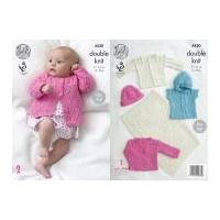 King Cole Baby Blanket, Jackets, Gilet & Hat Cottonsoft Knitting Pattern 4430 DK