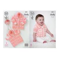 King Cole Baby Cardigans Big Value Baby Soft Knitting Pattern 4581 Chunky