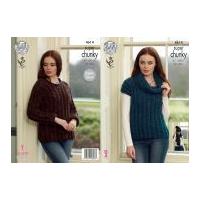 King Cole Ladies Sweater, Top, Hat & Scarf Big Value Twist Knitting Pattern 4614 Super Chunky