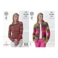 King Cole Ladies Sweater & Edge to Edge Jacket Riot Knitting Pattern 4682 DK