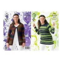 King Cole Ladies Cardigan & Sweater Riot Knitting Pattern 3948 DK