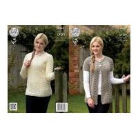 king cole ladies cardigan sweater fashion knitting pattern 4238 aran