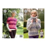 King Cole Ladies Sweaters & Cowl Big Value Knitting Pattern 4289 Super Chunky